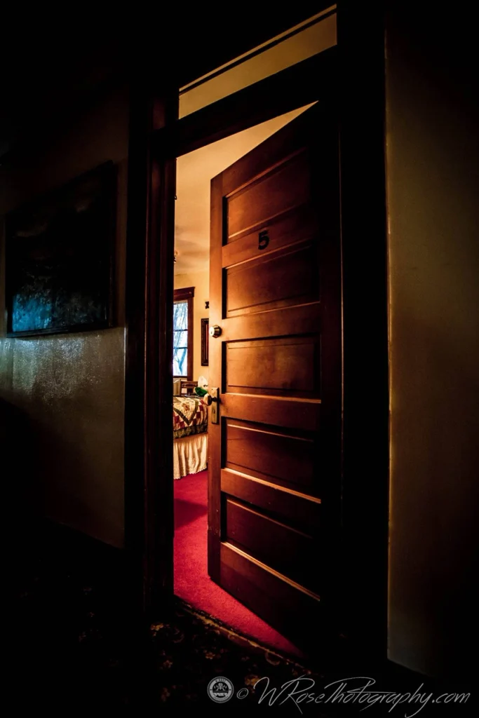 Doorway to a room at the Simpson Hotel